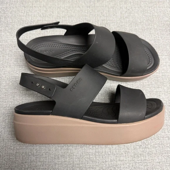Crocs Brooklyn Low Wedge Black/Mushroom - Picture 2 of 11